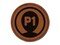 Player One Person Indicator Gaming Icon Round Iron-On Engraved Faux Leather Patch Applique - 2.5"